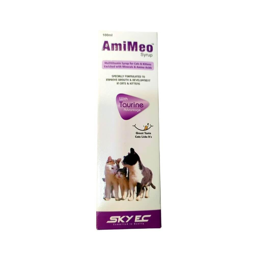 Amimeo Syrup for Cats and Kittens to Improve Growth & develpoment, 100 ml (Pack of 3)