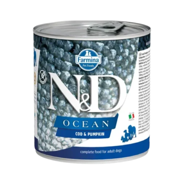 N&D Ocean COD Adult Wet Dog Food, 285g Ingredients