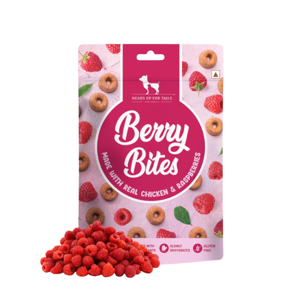 HUFT Berry Bites Chicken & Raspberries Treats For Dogs, 140 g Ingredients