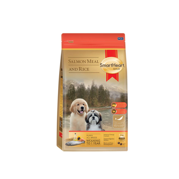 Smart Heart Gold Salmon Meal & Rice Puppy Dry Food Ingredients