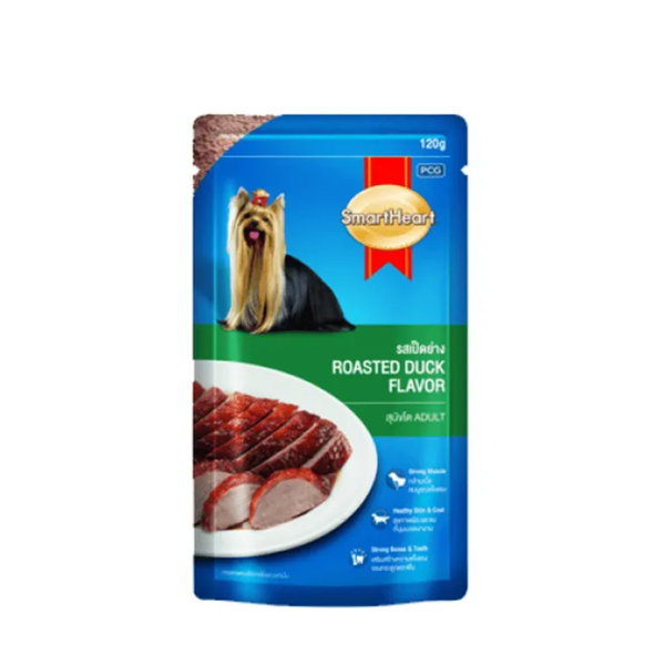 Smart Heart Roasted Duck in Gravy Pouch Wet Food for Puppy and Dogs 80g (Pack of 12) Ingredients