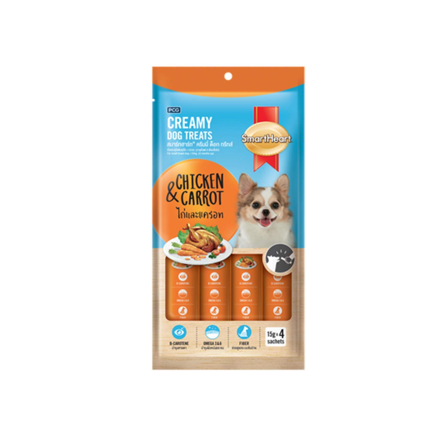 Smart Heart Creamy Dog Treats (Chicken and Carrot), 60g Pack of 6