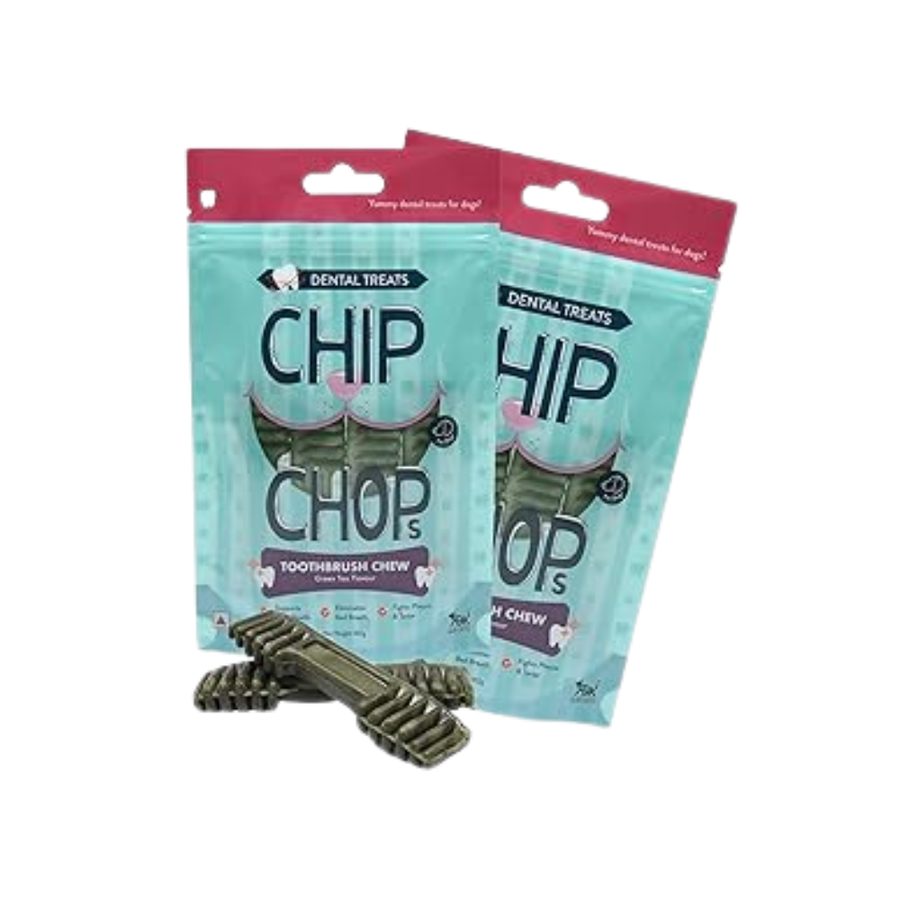 Chip Chops Toothbrush Chew Green Stix Tea Flavor, 102g