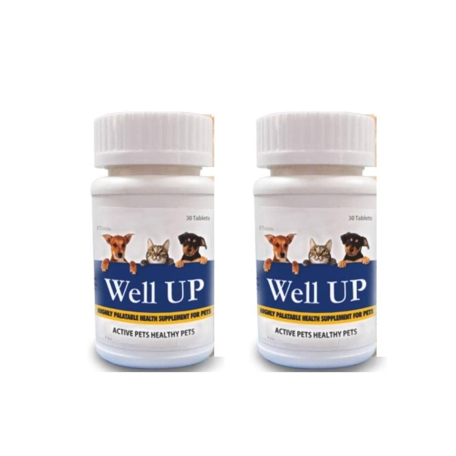 Vetina Well Up Pet Health Supplement for Dogs and Cats, 30 Tablets (Pack of 2)