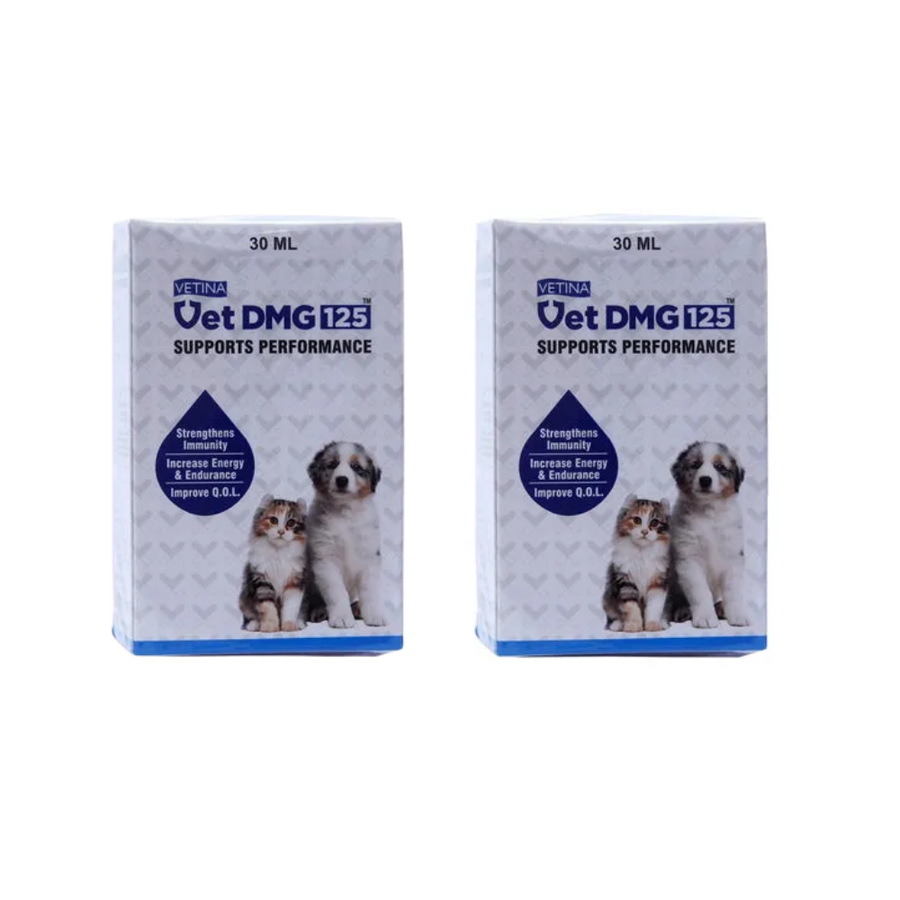 Vetina Vet DMG 125 Liquid Supports Performance For Dogs & Cats, 15ml (Pack of 2)