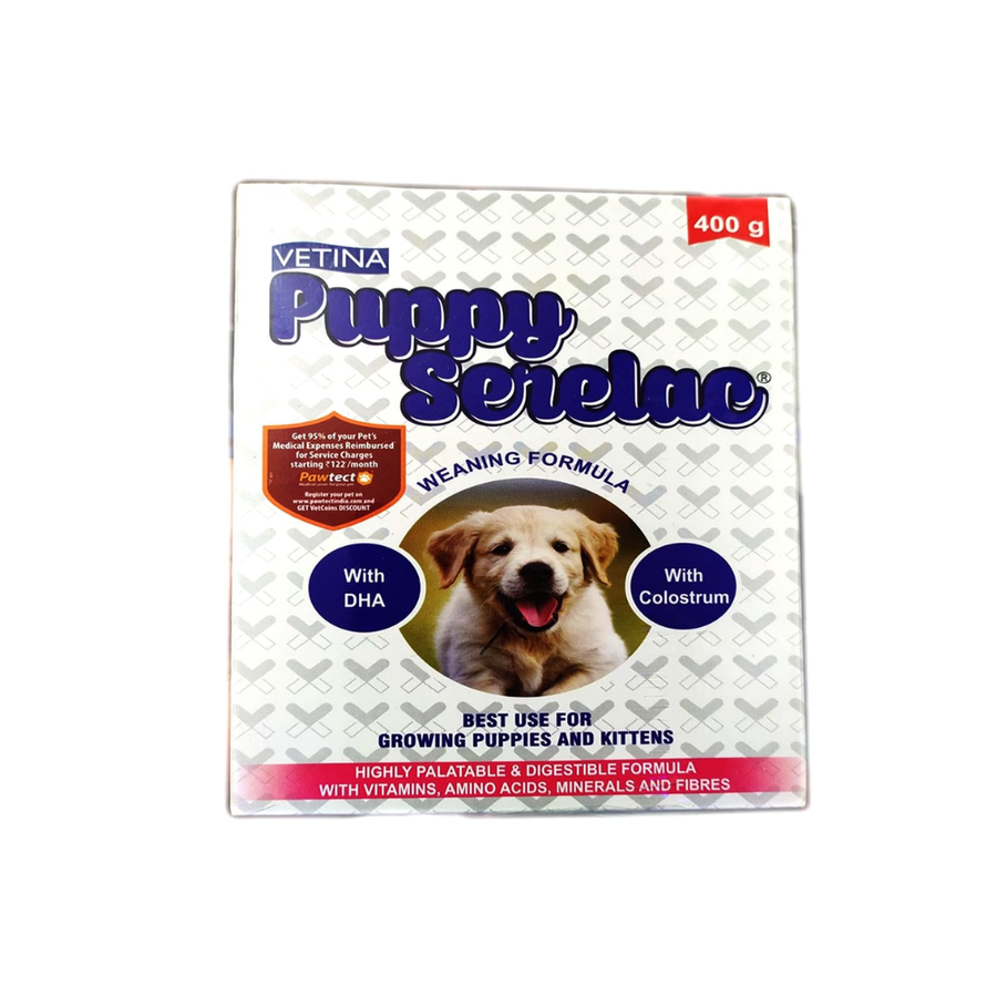Vetina Puppy Serelac Powder Weaning Formula for Dogs & Cats, 400g