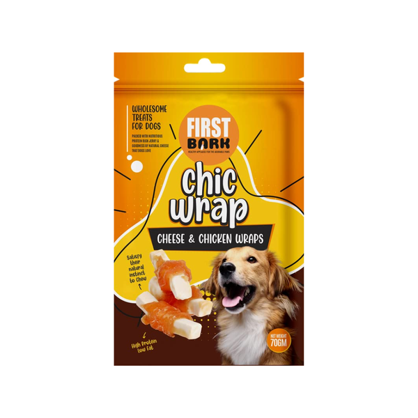 First Bark Cheese & Chicken Wrap Dog Treat, 70g Ingredients