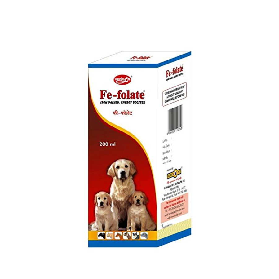 Venky's Pet Fe-Folate Liquid for Dogs, All Life Stages, 200ml (Pack of 2)