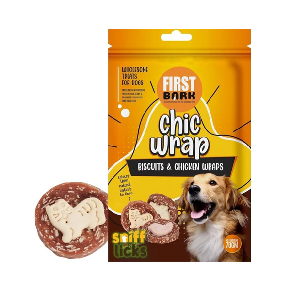 First Bark Biscuit & Chicken Wrap Dog Treat, 70g Ingredients