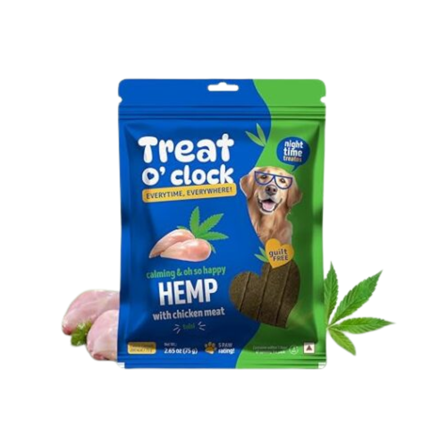 Natural Remedies Treat O'clock Hemp with Chicken Meat Treats- 75 gm (Pack of6)