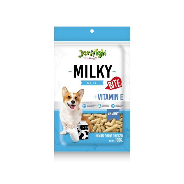 JerHigh Milky Bite Stix Fully Digestible High Protein Treats for Dogs,100gm Ingredients