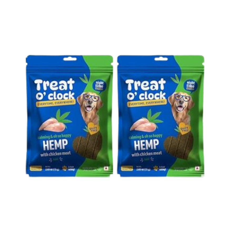 Natural Remedies Treat O'clock Hemp with Chicken Meat Treats- 75 gm (Pack of2)