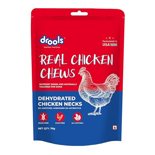 Drools Dog Treats, Dehydrated Real Chicken Chews Necks, 70g Ingredients