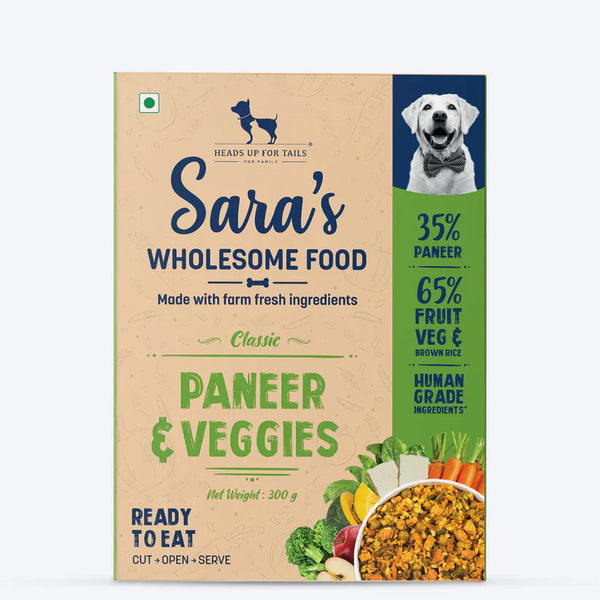 HUFT Sara's Wholesome Classic Paneer & Veggies Dog Food, 300g (Pack of 2) Ingredients