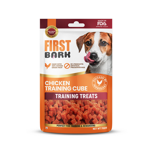First Bark Chicken Training Cubes Jerky Dog Treat, 70 gm
