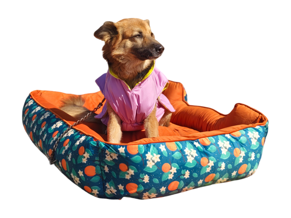 Furrfab Orange Floral Print Dog Bed Ingredients