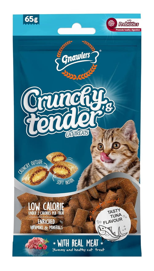Gnawlers Crunchy & Tender Cat Treats Tuna Flavor, 65 g