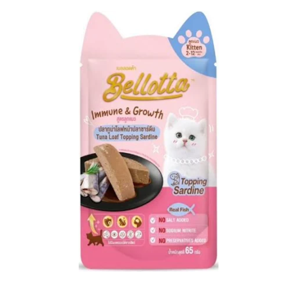 Bellotta Kitten Tuna Loaf Topping Sardine Pouch, 65gm (Pack of 12) Ingredients