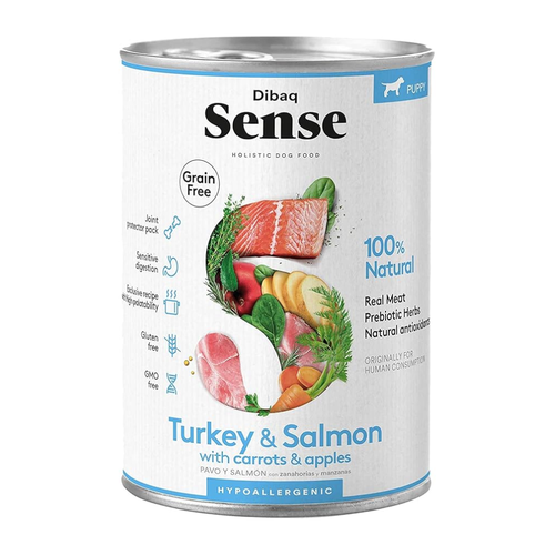 Dilbaq Sense Puppy Turkey & Salmon Can Wet Dog Food, 380g