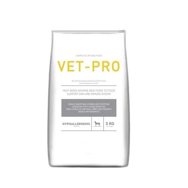 Vet Pro Hypoallergenic Dry Dog Food 3Kg - All Life Stages, Fish Flavor Ingredients