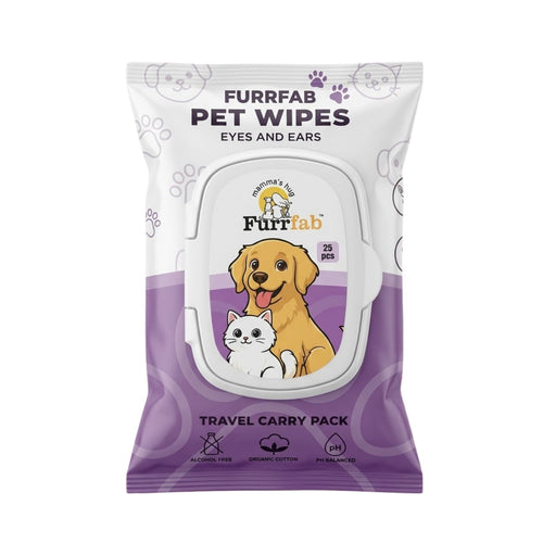 Furrfab Pet Wipes 25 Pulls for Eyes & Ears | Gentle Cleaning Wipes for Dogs & Cats