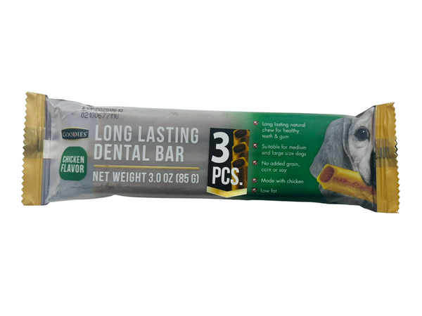 Goodies Long Lasting Dental Bar - Chicken Flavor, 85g (3Pcs) for Dogs