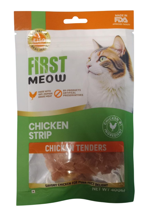 First Meow Treats For Cats Chicken Strip, 40g