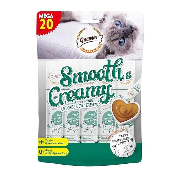 Gnawlers Chicken & Liver Flavor Cat Creamy Treat Pack of 20 Tubes, 60g Ingredients