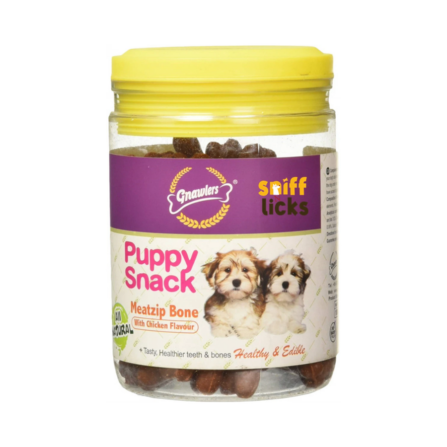 Gnawlers Zip Jar Puppy Snacks Jar, 180g