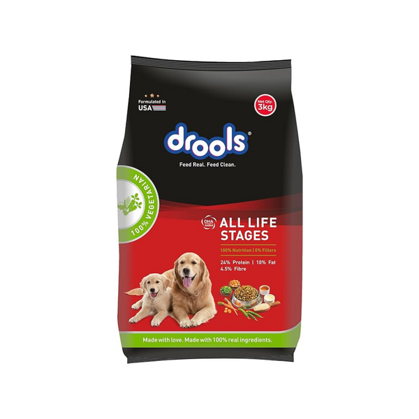 Drools Dry Dog Food All Lifestages 100% Vegetable, 3 Kg Pack Ingredients