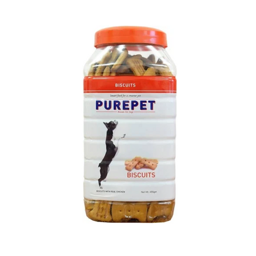 Purepet Dog Treats Biscuits Chicken Flavour 455g - Jar