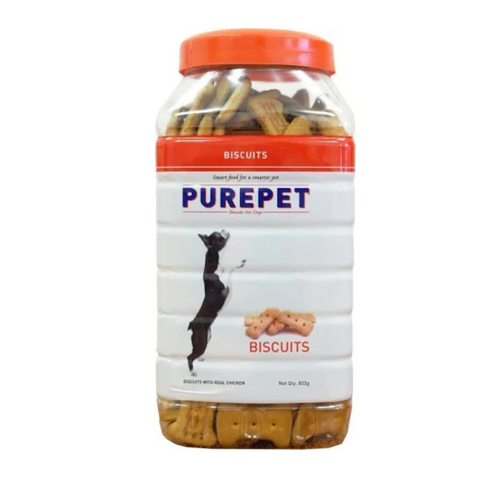 Purepet Dog Treats Biscuits Chicken Flavour 800g - Jar
