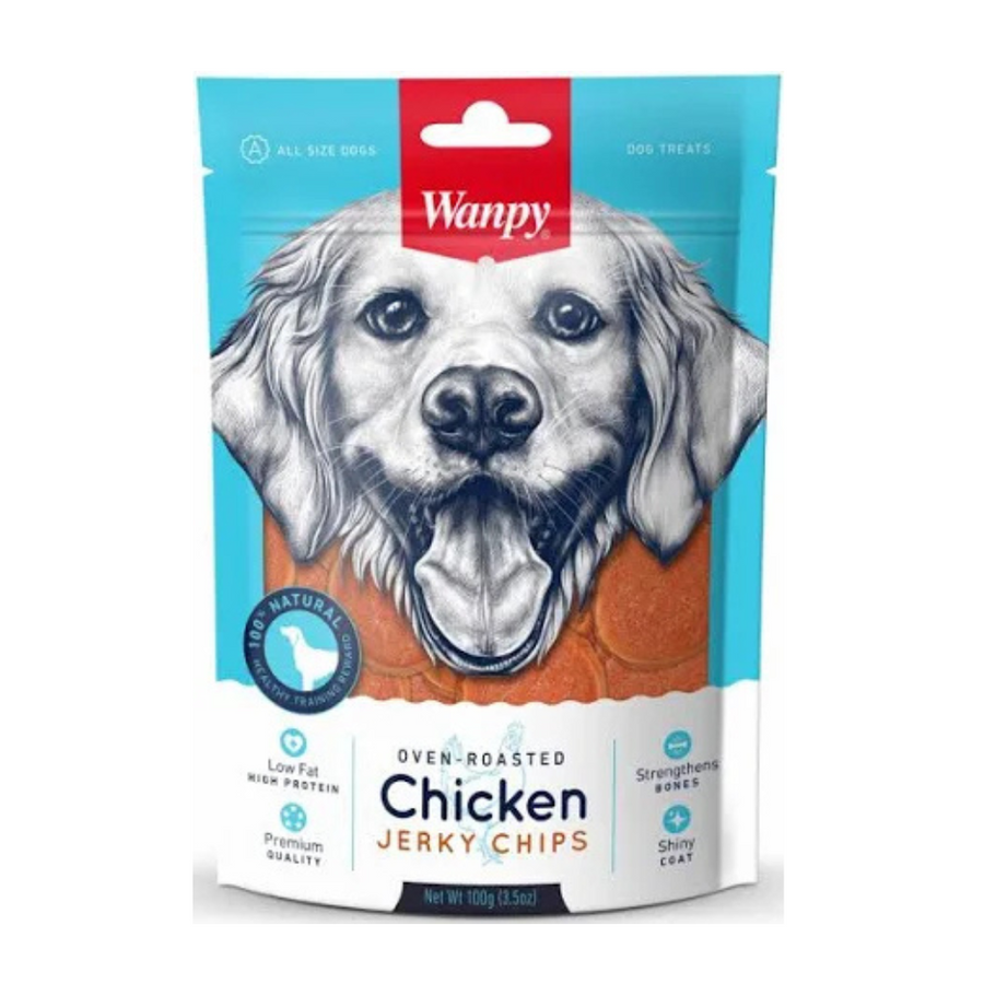 Wanpy Natural Dog Treat | Chicken Jerky Strips 100Gm (Pack of 2)
