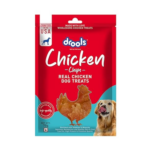 Drools Real Chicken Chips, Dog Treats, 70gm | Rich in Protein, No Artificial Preservatives | Best for Training & Bonding | for Puppy & Adult | Formulated in USA | Premium Treats |