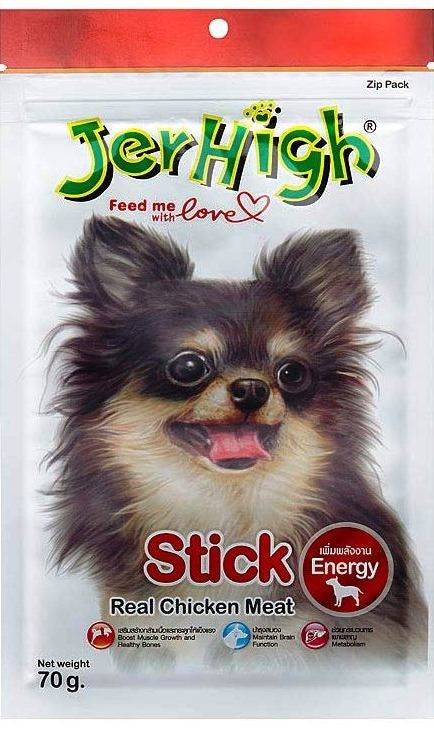 JerHigh Stick Dog Treats, 70g (Pack of 12)