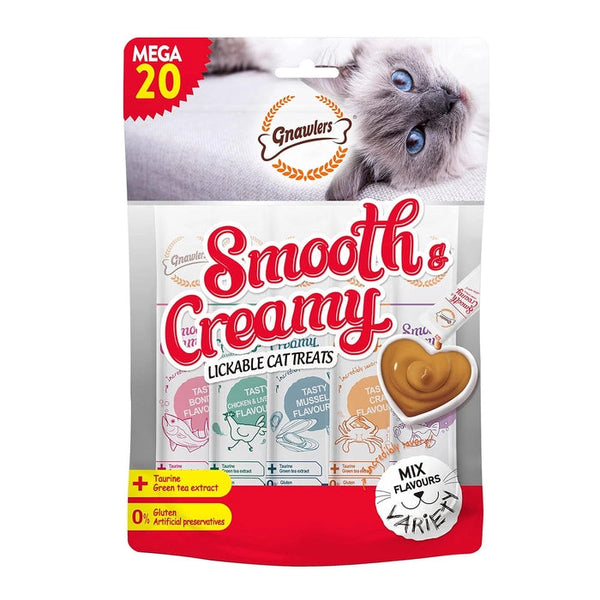 Gnawlers Mix Flavor Cat Creamy Treat Pack of 20 Tubes, 60g Ingredients