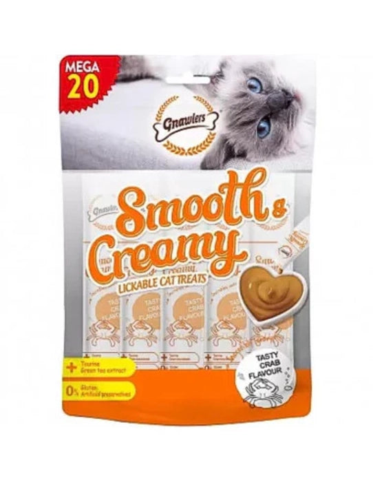 Gnawlers Crab Flavor Cat Creamy Treat Pack of 20 Tubes, 60g Ingredients