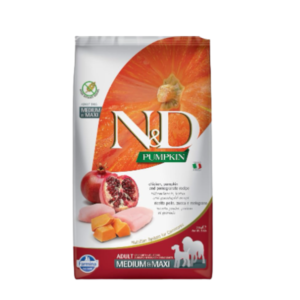 N&D Pumpkin Chicken Adult Medium/Maxi Dry Dog Food Ingredients