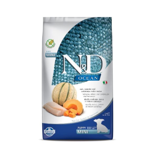 N&D Ocean COD, Pumpkin & Cantalope Melon Puppy Mini Dry Dog Food Ingredients