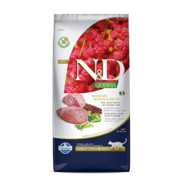 N&D Quinoa Weight Management Lamb Adult Dry Food for Cats Ingredients