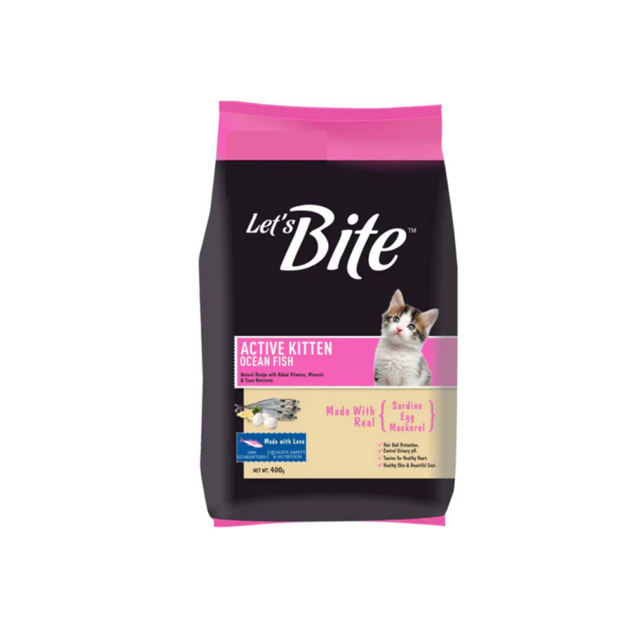 Let's Bite Active Kitten Ocean Fish Cat Dry Food-400g