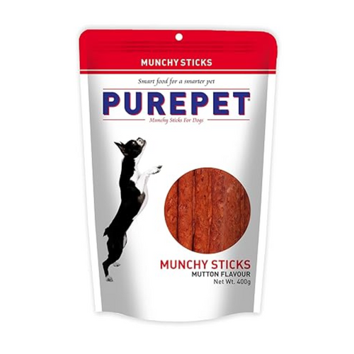 Purepet Dog Munchy Sticks, Mutton Flavor-400g, All Life Stages