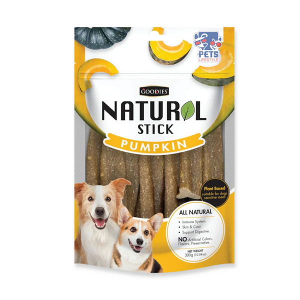 Goodies Natural Sticks - Pumpkin Flavored, 250g for Dogs Ingredients