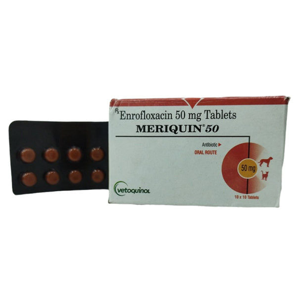 Vetoquinol Meriquin 50mg Enrofloxacin Tablets for Dogs and Cats Ingredients