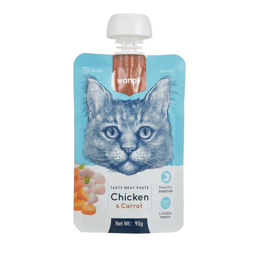 Wampy Meat Paste Chicken & Carrot Cat Wet Food, 90g