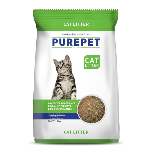 Purepet Clumping Lavender Fragrance Cat Litter (for Multiple Cats), 5kg