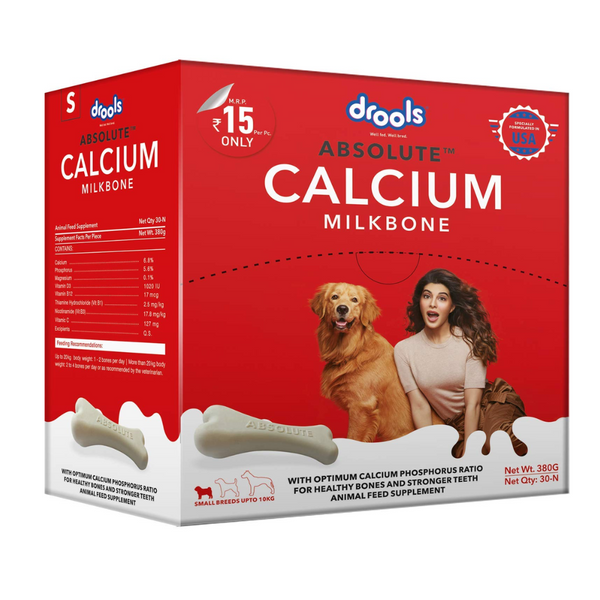 Drools Absolute Calcium Milk Bone, Dog Treat Supplement for Small Breed Dogs, 30 Pieces, 380 g Ingredients