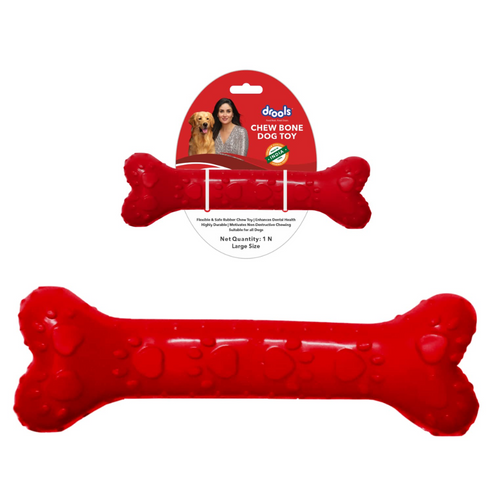 Drools Non-Toxic Bone Shape Rubber Toy for Dogs (Large) 21.59 cm Pack