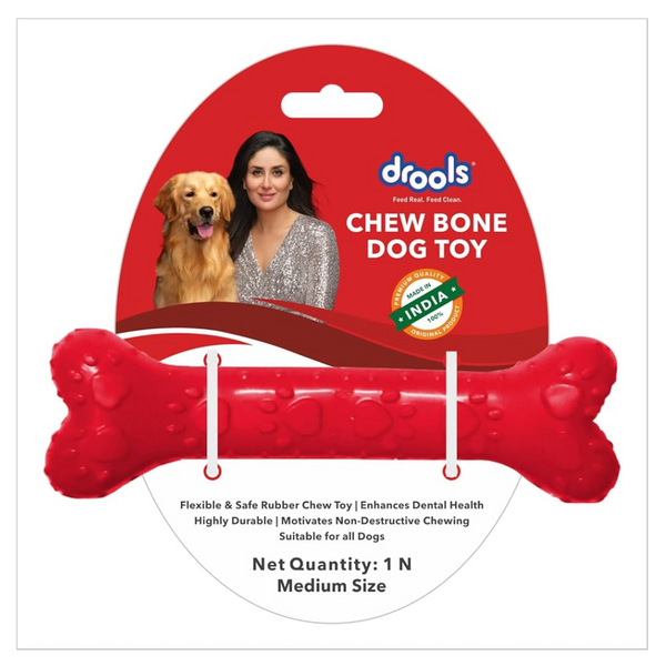 Drools Non-Toxic Bone Shape Rubber Toy for Dogs (Medium) 12.7 cm Pack Ingredients