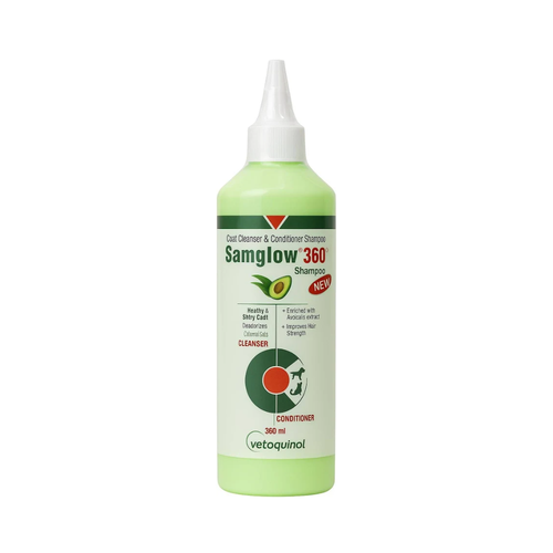 Vetoquinol Samglow 360 Aloevera shampoo with conditioner for Dogs and Cats
